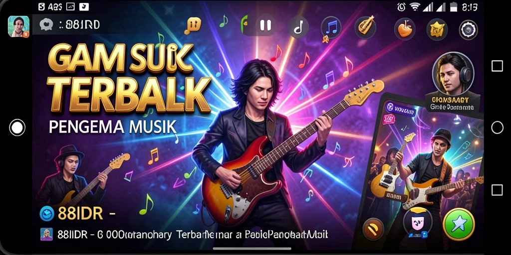 Tampilan menarik dari permainan musik 88IDR dengan berbagai lagu.