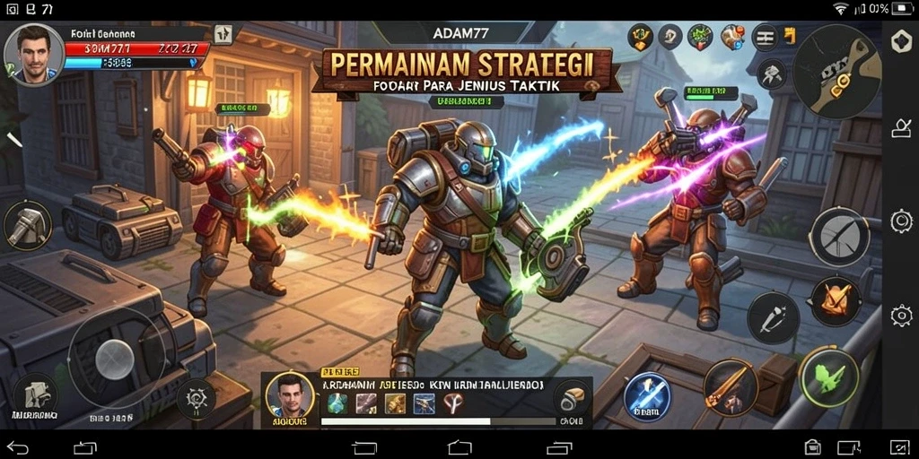 Tampilan gameplay ADAM77 yang intens dan seru.