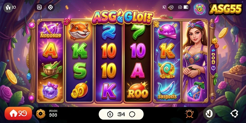 Screenshot ASG55 menampilkan gameplay mendebarkan dari permainan Slot.
