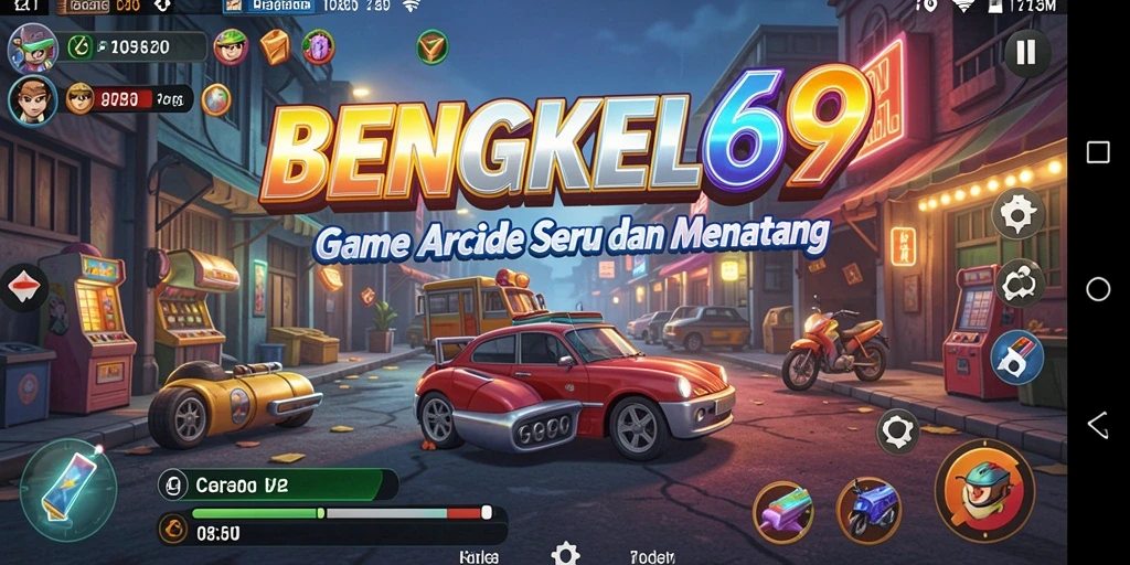 Tampilan gameplay seru BENGKEL69 dengan tantangan yang mendebarkan.