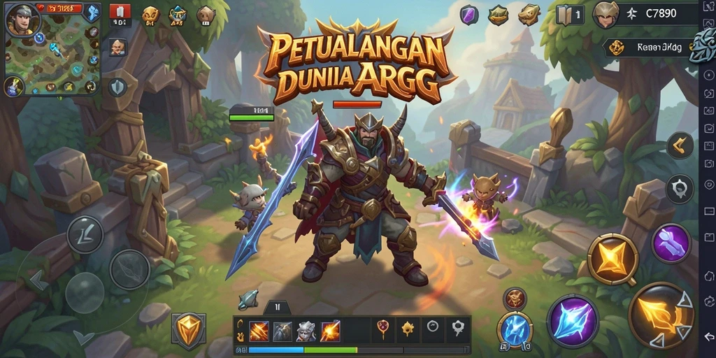 Screenshot gameplay C7890 menampilkan pertarungan epik dalam dunia ARPG.