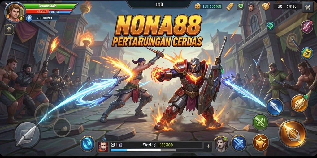 Tampilan gameplay NONA88 dengan aksi strategi yang mendebarkan