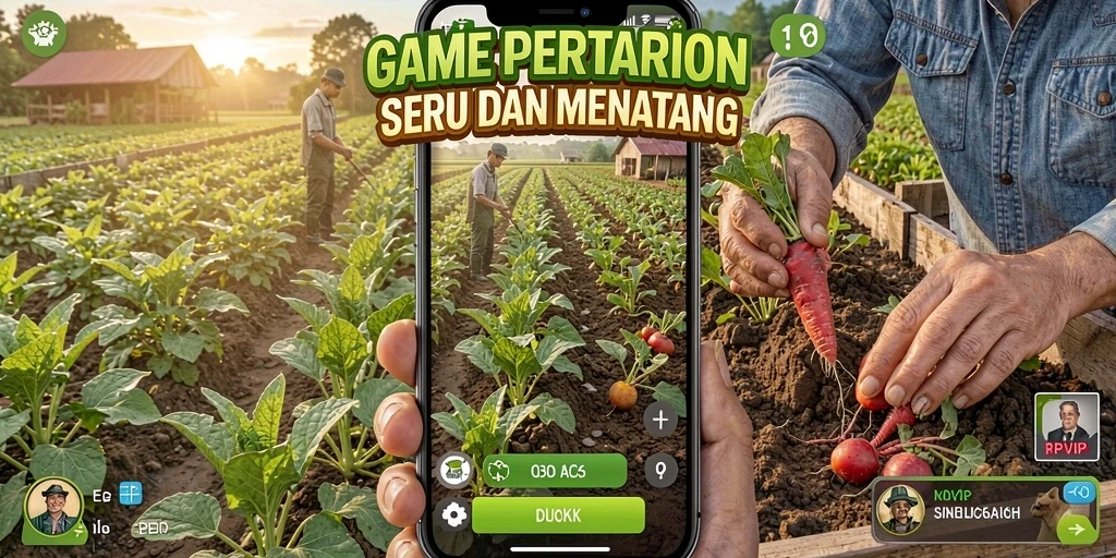 Screenshot gameplay RPVIP4 menampilkan keindahan lahan pertanian yang dikelola dengan baik.