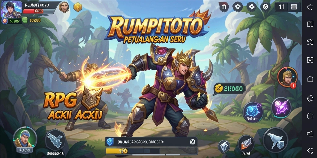 Screenshot gameplay RUMPITOTO dengan aksi pertarungan ARPG yang intens.