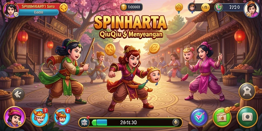 Gameplay QiuQiu yang seru di SPINHARTA.