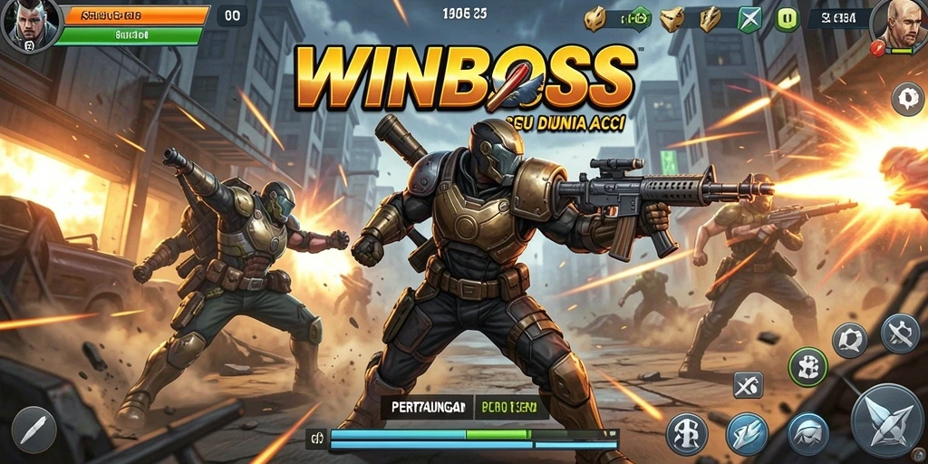 Screenshot WINBOSS menampilkan aksi seru dan ketegangan permainan.