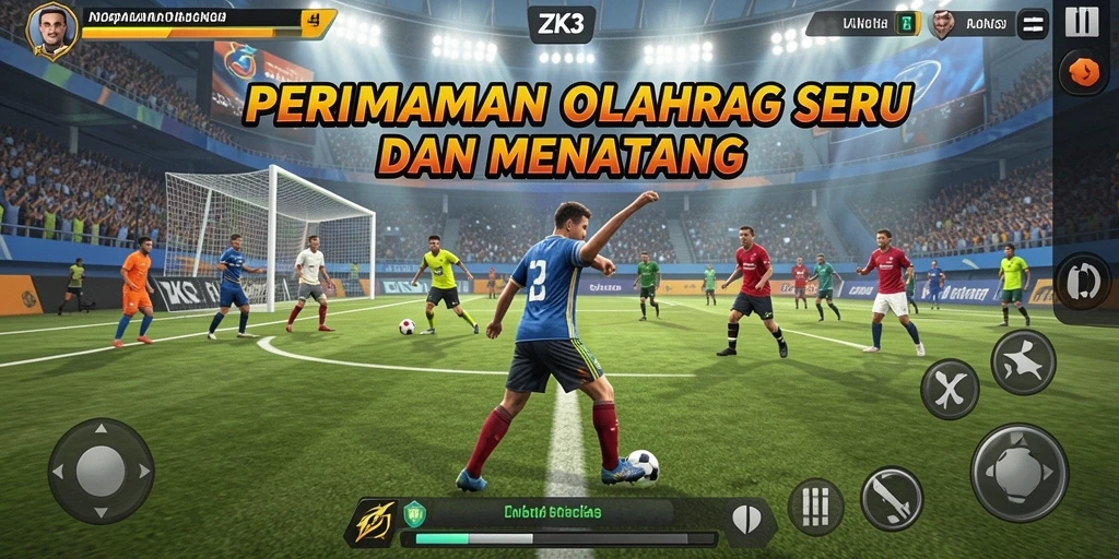 Tampilan menarik dari gameplay olahraga ZK3 yang seru.